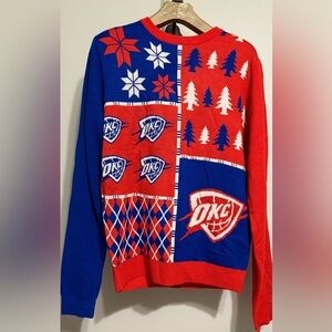 Forever Collectibles OKC Red and Blue Crewneck Sweater